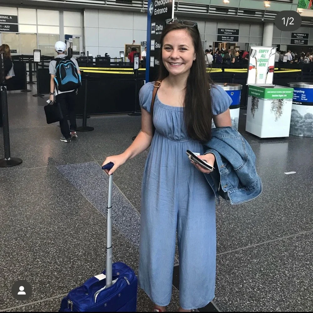 Urban Outfitters Blue Stripe Jumpsuit - Picture 2 of 5